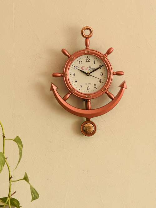 decorative retro anchor copper pendulum wall clock - 15148936 - Very Small Image - 1