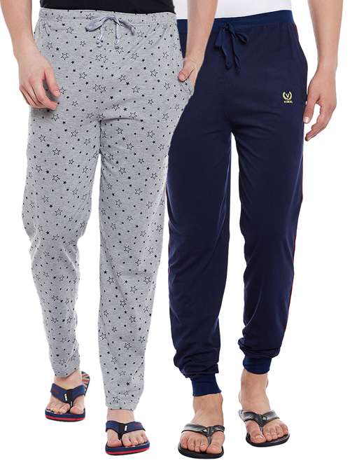 multi colored cotton  full length track pant - 15231799 - Very Small Image - 1