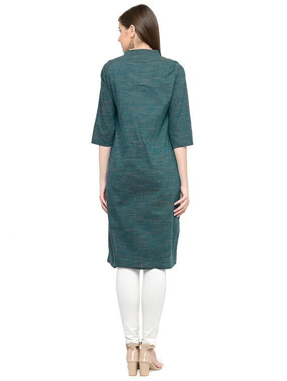 straight solid kurta - 15288347 - Zoom Image - 2