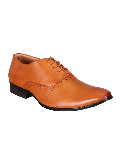 tan Leather lace-up oxford - 15328801 - Very Small Image - 1