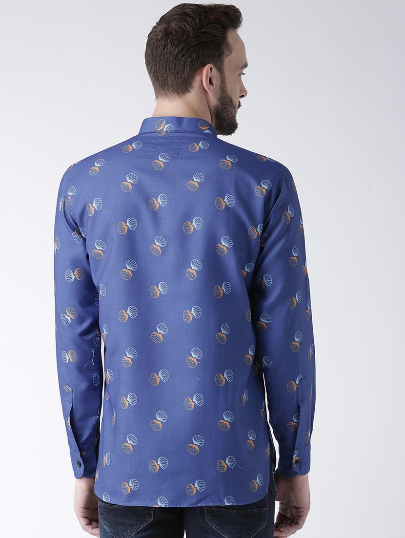 blue cotton short kurta - 15384246 - Zoom Image - 2