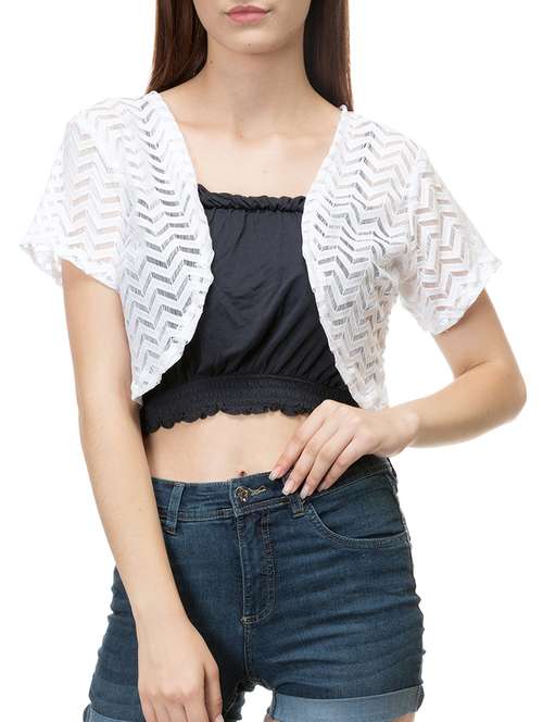 short sleeved chevron shrug - 15392655 - Very Small Image - 1