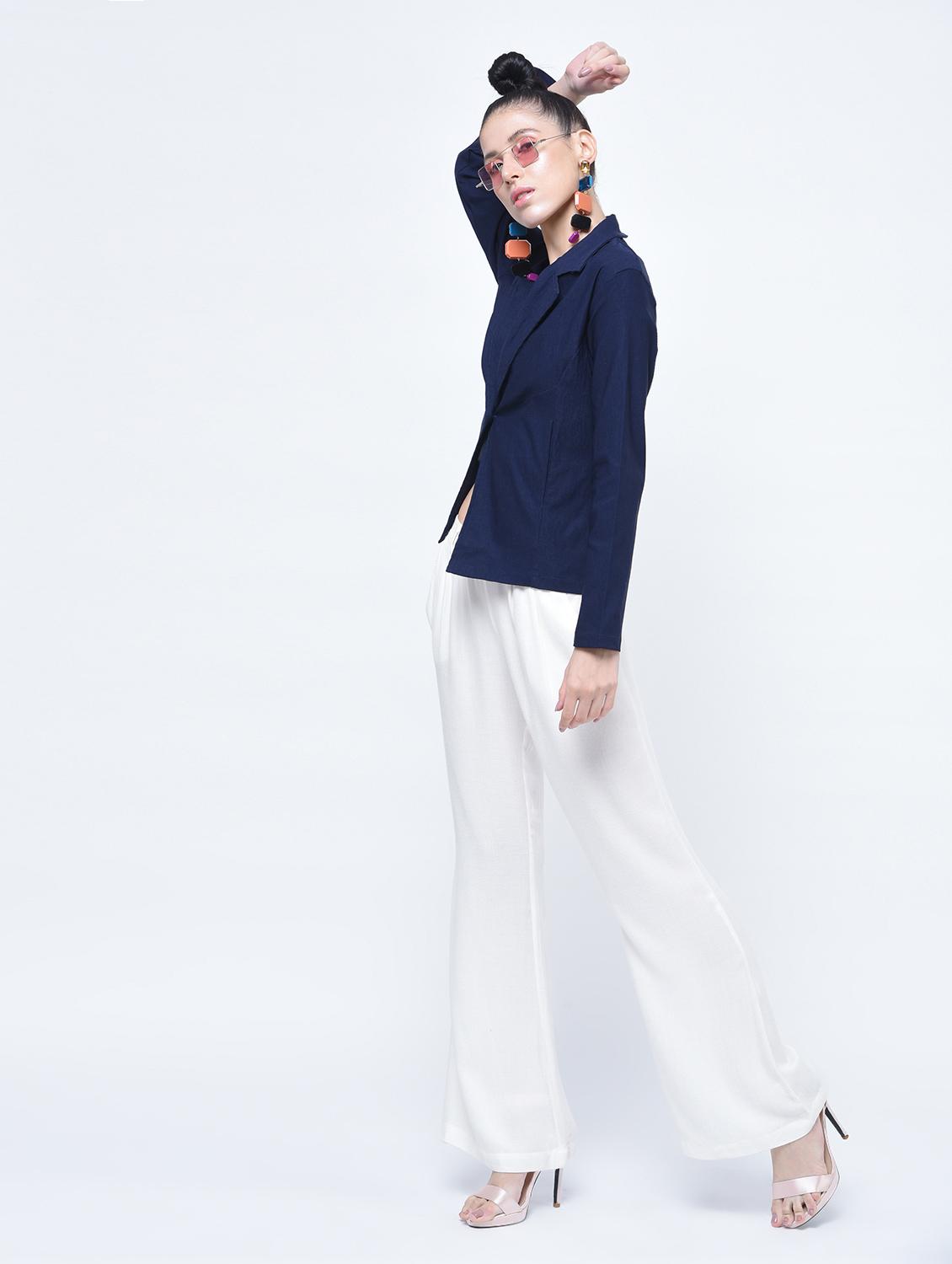 lapel collar formal blazer - 15412202 - Standard Image - 2