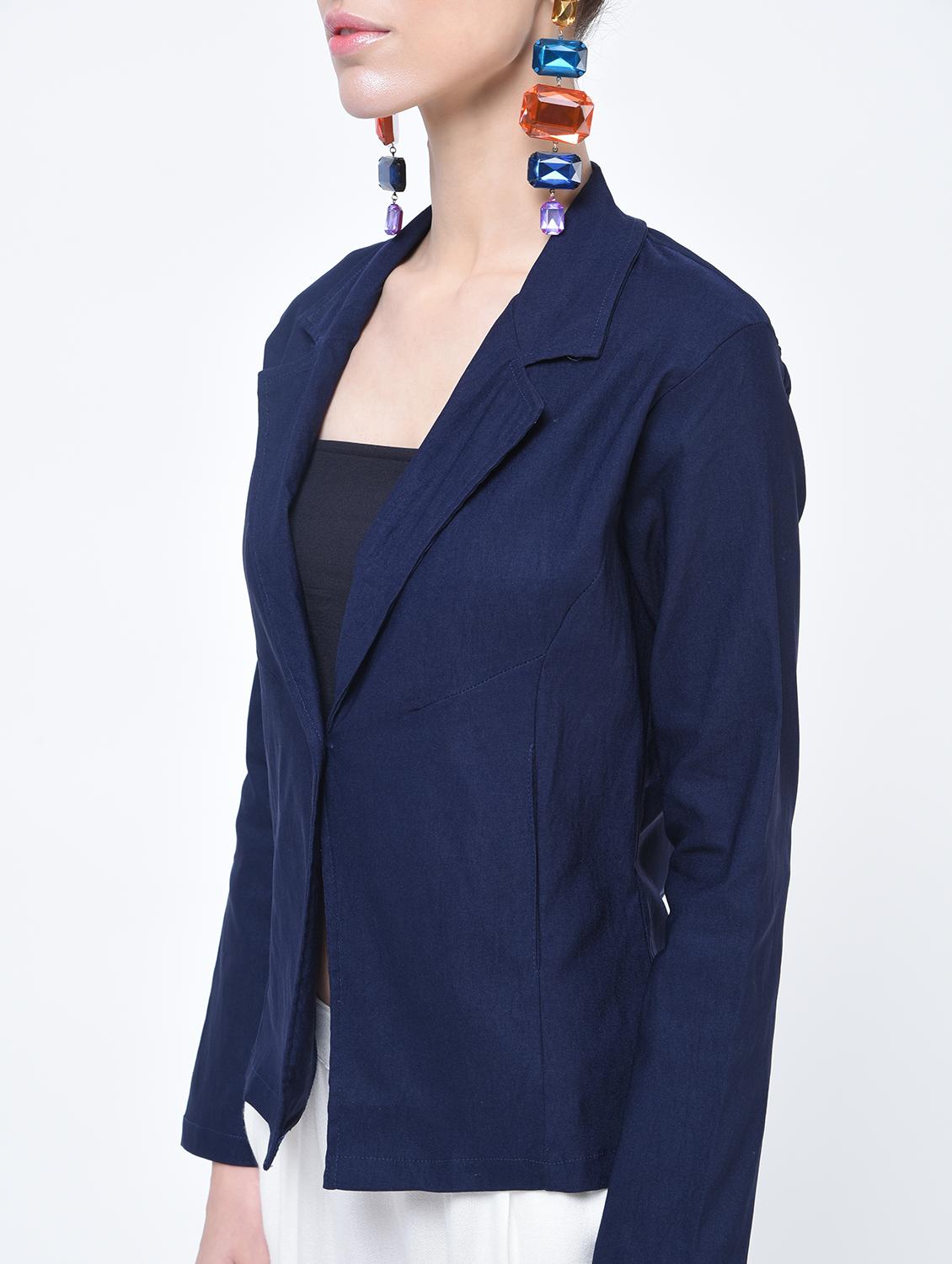 lapel collar formal blazer - 15412202 - Standard Image - 3