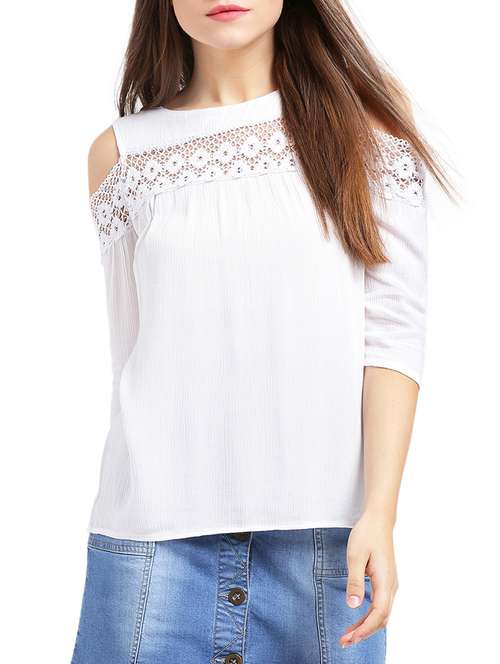 women's straight round neck top - 15432375 - Very Small Image - 1