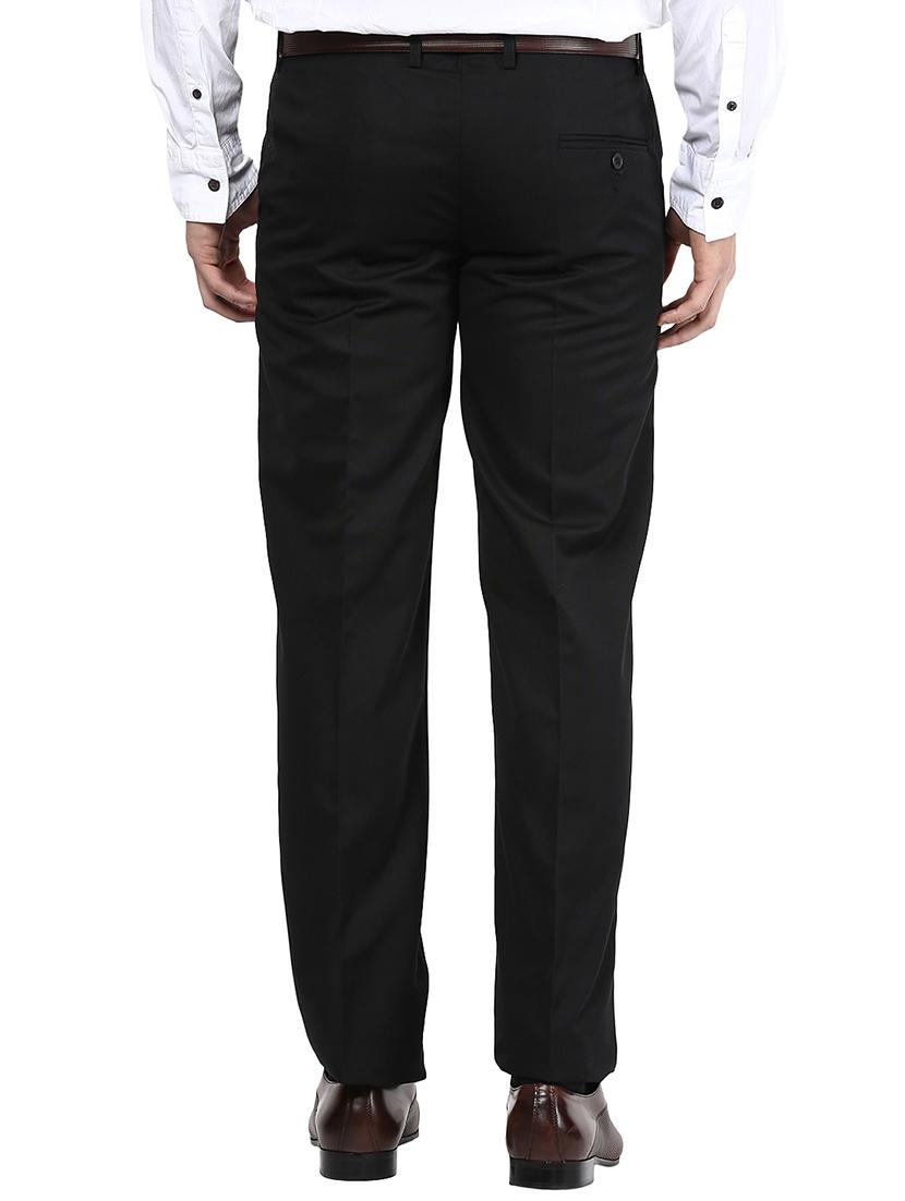 black polyester blend flat front formal trouser - 15569412 - Standard Image - 2