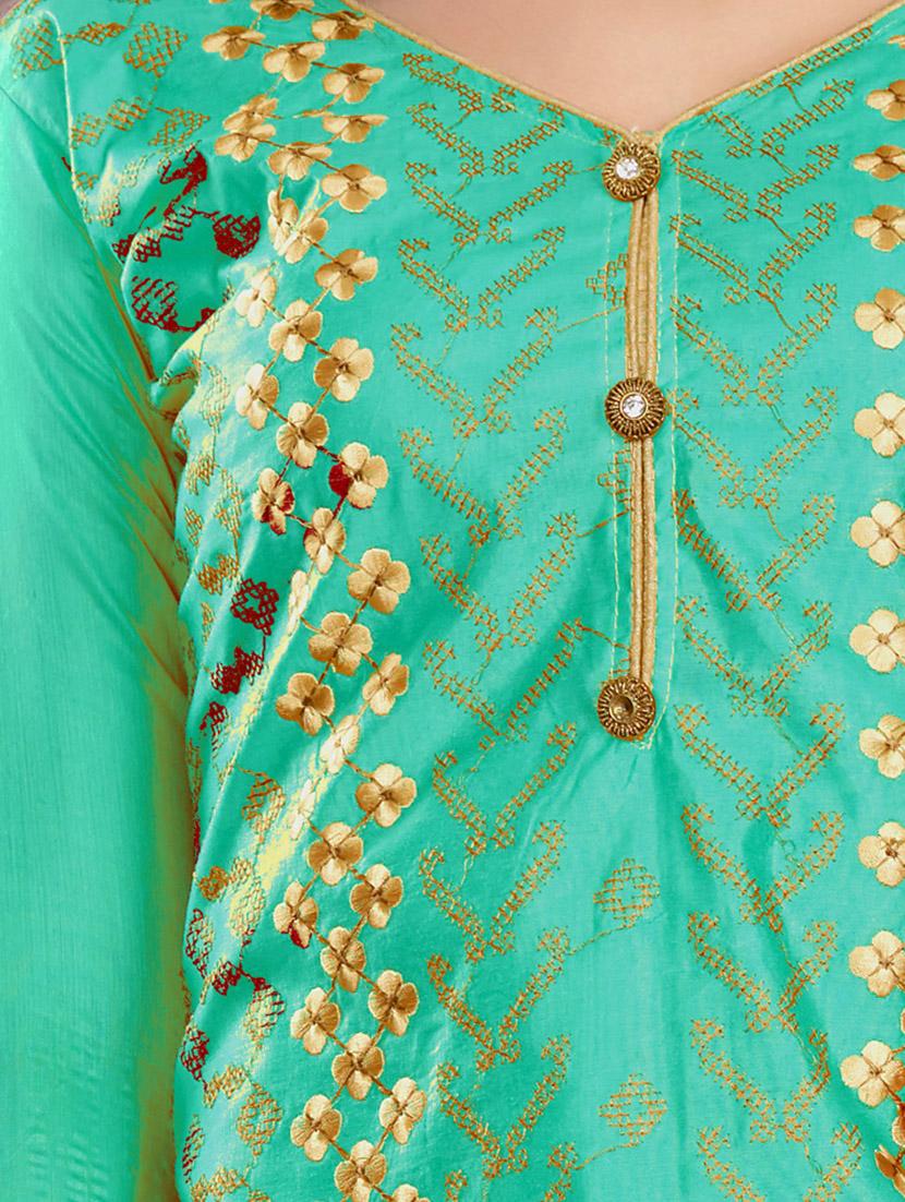 embroidered unstitched churidaar suit - 15585763 - Zoom Image - 2