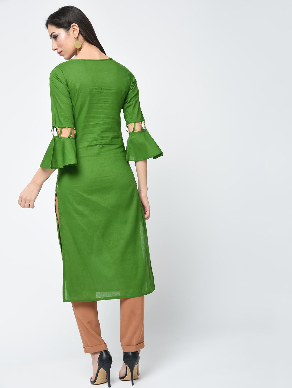 women's straight kurta - 15620258 - Standard Image - 2