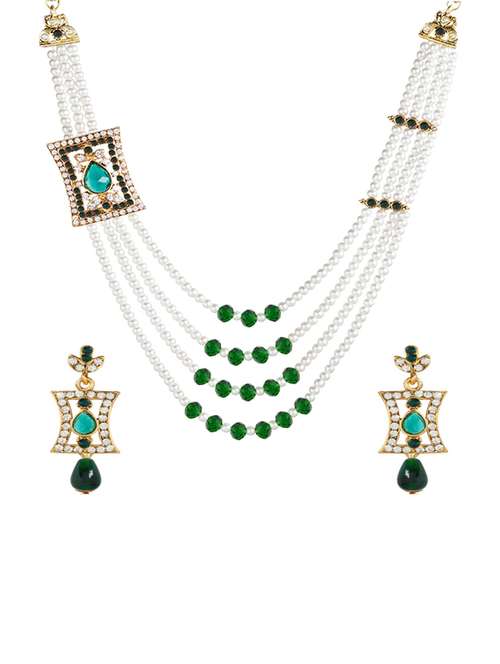 green metal necklaces and earring - 15701047 - Very Small Image - 1