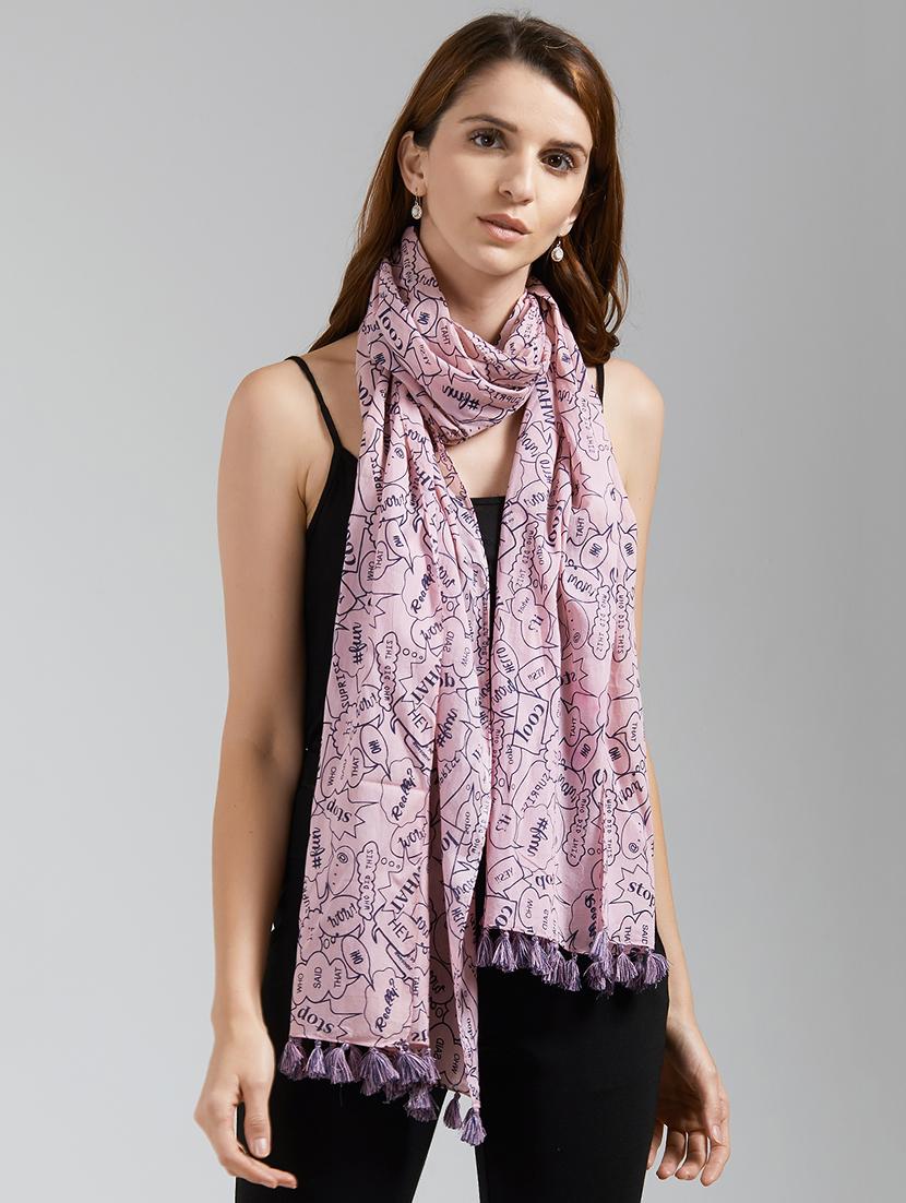 tassel detail printed stole - 15731520 - Standard Image - 2