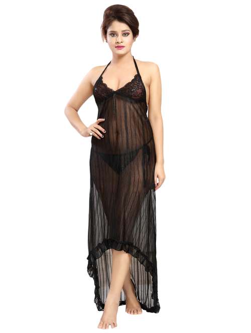 halter neck sheer nighty - 15739357 - Very Small Image - 1