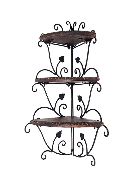 wall mounted wooden corner rack home décor carved furniture shelves - 15793096 - Standard Image - 5