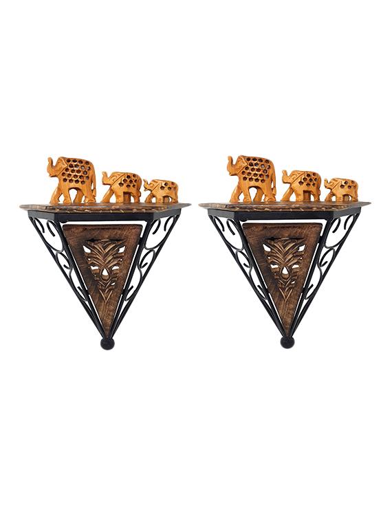 wood & wrought iron new fancy wall bracket pack of 2 - 15795461 - Zoom Image - 2