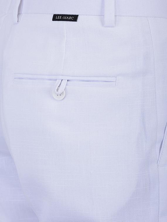 white linen flat front casual trouser - 15867268 - Standard Image - 4