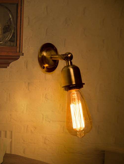simple vintage edison holder swivel wall sconce - 15882734 - Very Small Image - 1