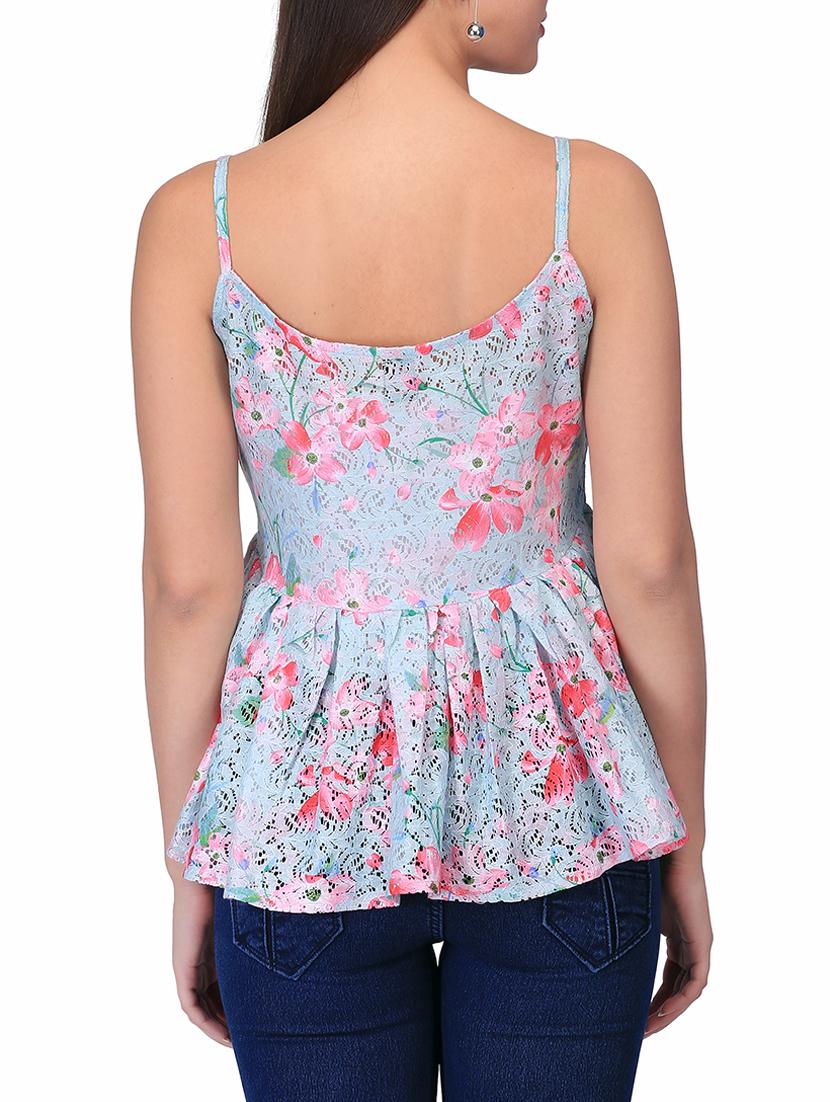 women's peplum round neck top - 16026662 - Zoom Image - 2