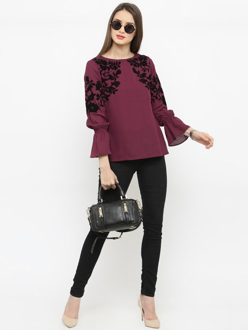 women's floral round neck top - 16030476 - Zoom Image - 3