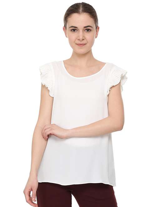 ruffle sleeved solid top - 16129807 - Very Small Image - 1