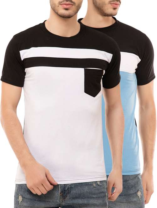 multi colored cotton blend combos t-shirt (set of 2) - 16137170 - Very Small Image - 1