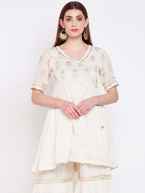 block print flared kurti - 16158342 - Very Small Image - 1