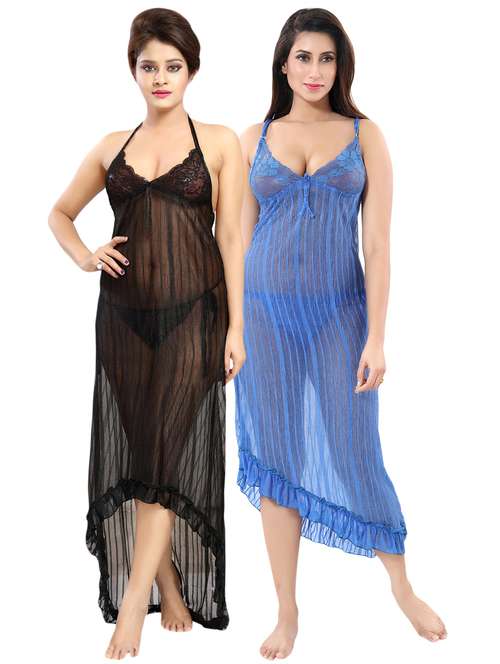 set of 2 lace detail nighties - 16177591 - Very Small Image - 1