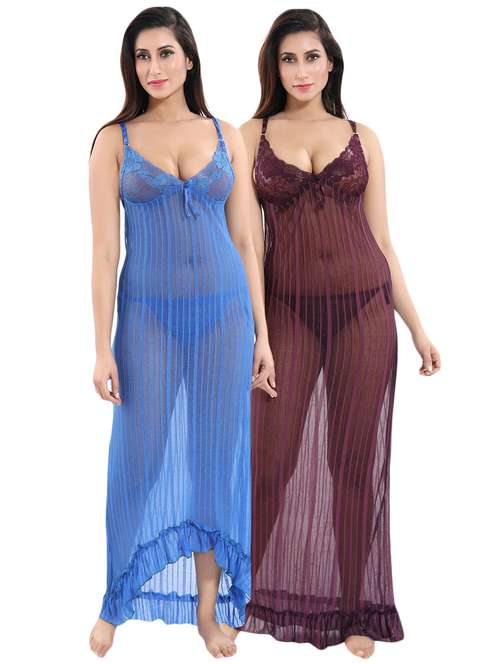 set of 2 lace detail nighties - 16177604 - Very Small Image - 1