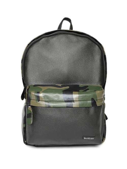 black & green canvas backpack - 16193268 - Very Small Image - 1