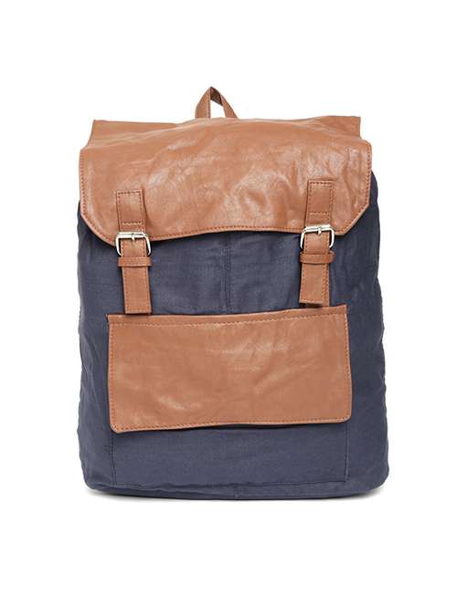 blue & brown canvas backpack - 16193270 - Very Small Image - 1