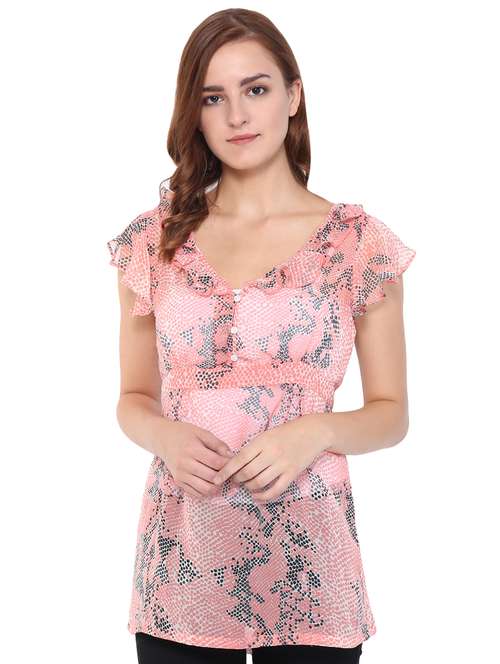 women's straight v neck top - 16241697 - Very Small Image - 1