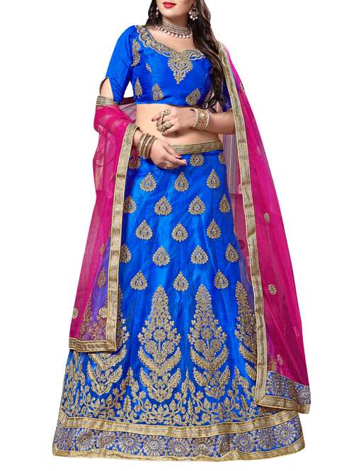 embroidered a-line lehenga - 16257551 - Very Small Image - 1