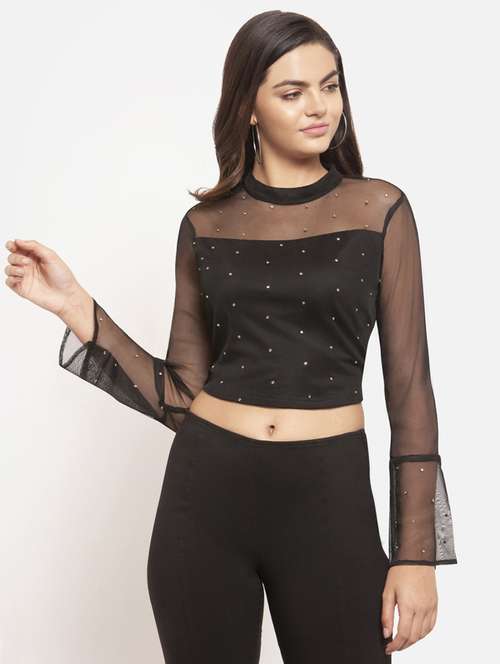 key hole embellished crop top  - 16274979 - Very Small Image - 1