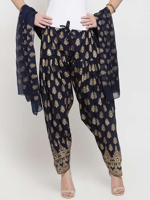 foil printed dupatta bottom set - 16311888 - Very Small Image - 1