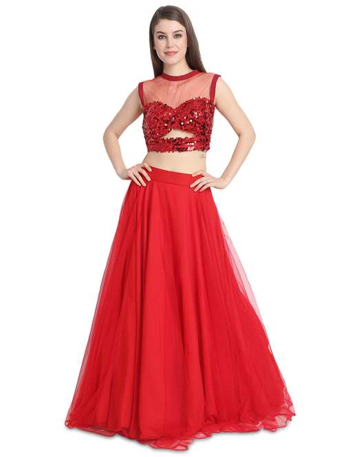 sequins a-line lehenga - 16358803 - Very Small Image - 1