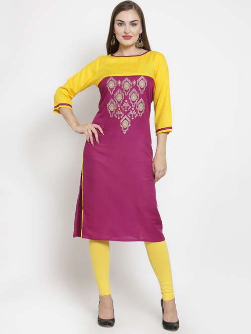 women's straight kurta - 16431885 - Very Small Image - 1