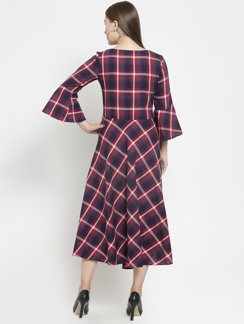 women's fit & flare chevron dress - 16431928 - Standard Image - 2