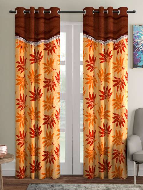 fancy polyester pack of 2 long door curtains  - 16489862 - Very Small Image - 1