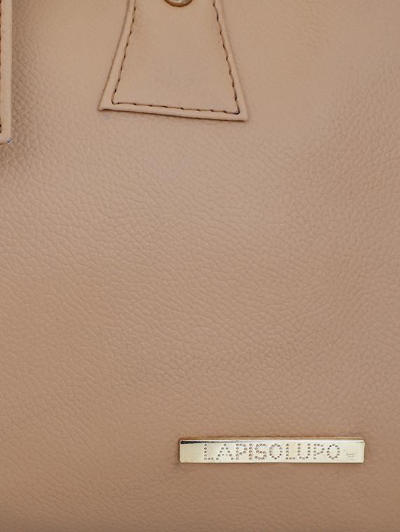 beige leatherette (pu) handbag - 16491807 - Standard Image - 3