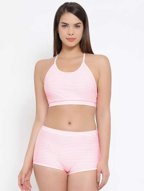 halter neck striped swimsuit - 16492250 - Very Small Image - 1