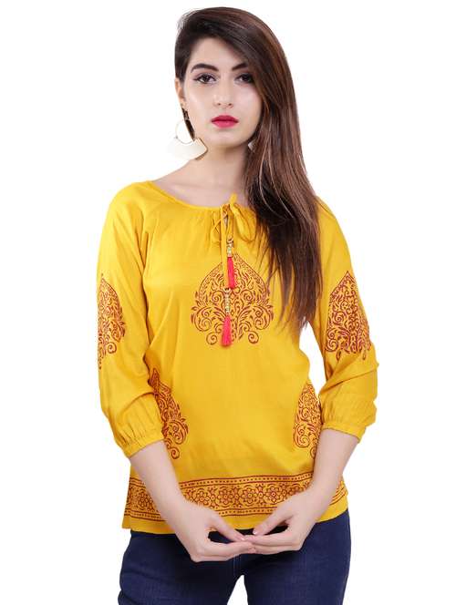 tie up neck printed top  - 16498539 - Very Small Image - 1