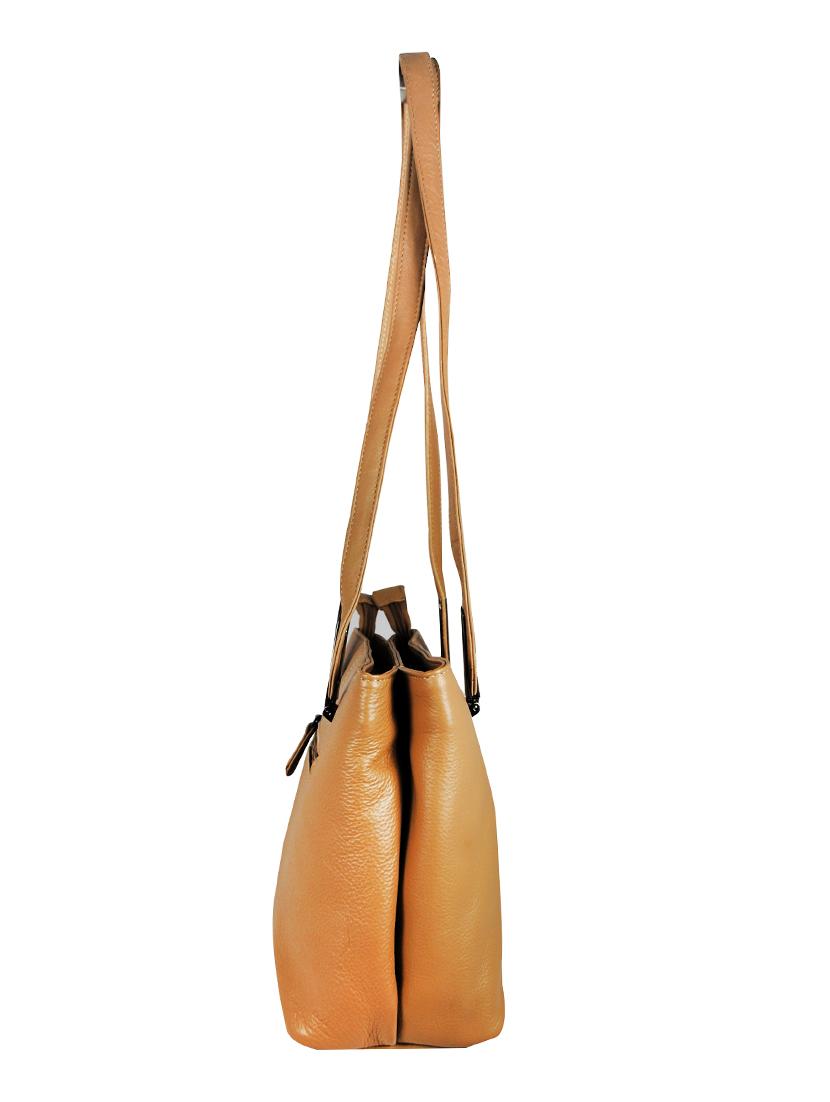 beige leather handbag - 16526424 - Zoom Image - 3