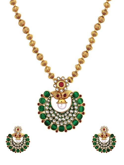 green brass pendants and earring - 16552498 - Very Small Image - 1