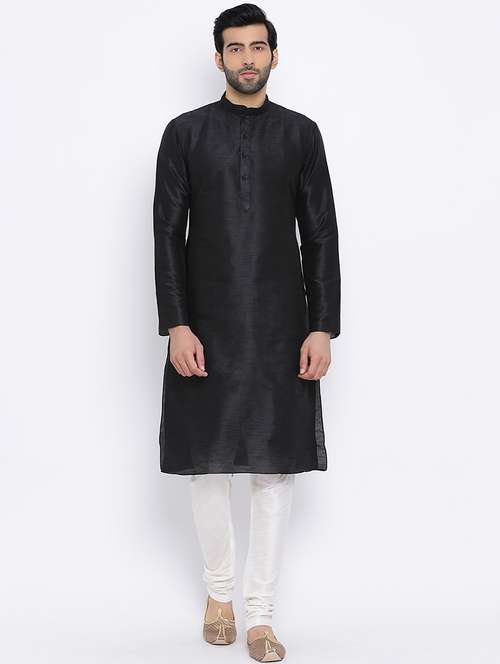men solid kurta churidar ethnic wear set - 16562131 - Very Small Image - 1