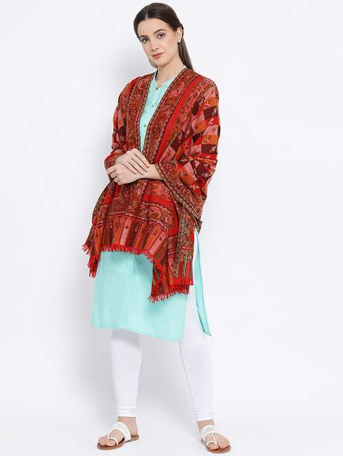 checkered wool shawl - 16645167 - Very Small Image - 1