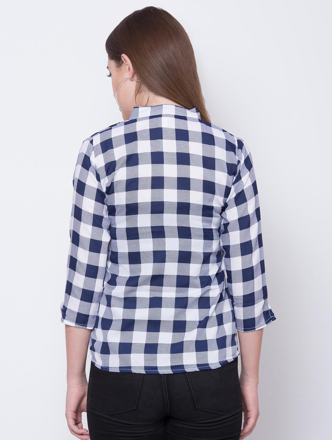 women's straight mandarin neck top - 16649556 - Standard Image - 3