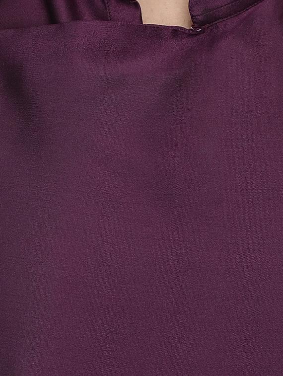 purple dupion solid asymmetrickurta - 16671764 - Zoom Image - 3
