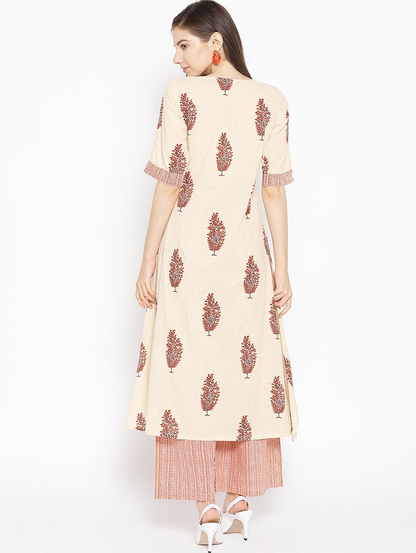 floral printed kurta palazzo set - 16696291 - Zoom Image - 2