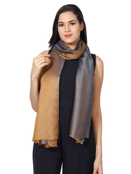 gold modal silk stole - 16698888 - Very Small Image - 1