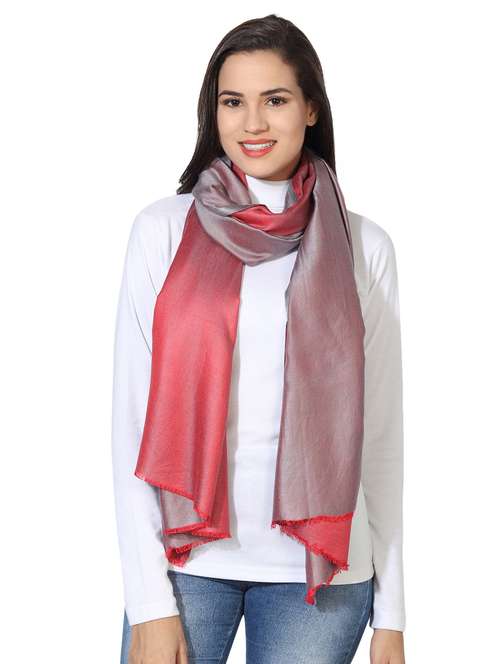 red modal silk stole - 16698901 - Very Small Image - 1