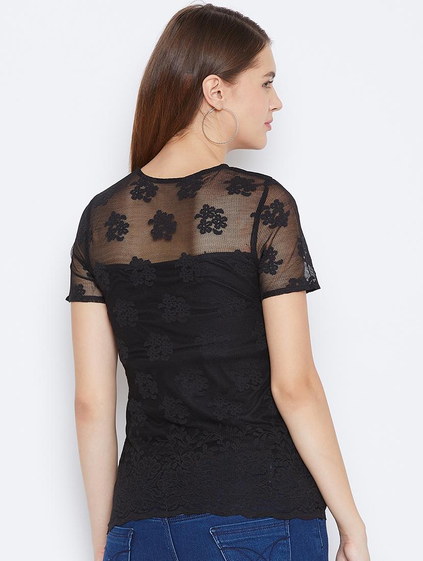 women's straight round neck top - 16764214 - Standard Image - 2
