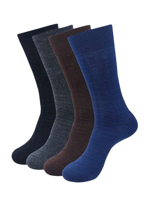 men set of 4 solid above ankle length socks - 16766545 - Very Small Image - 1